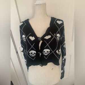 Black and white skull cardigan #goth #grunge